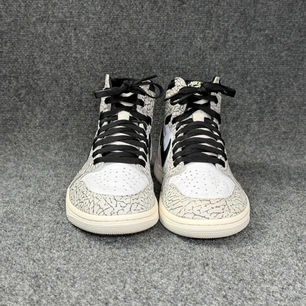 Jordan 1 Retro High OG Shoes Men's 10 White Cement Athletic Basketball Sneakers